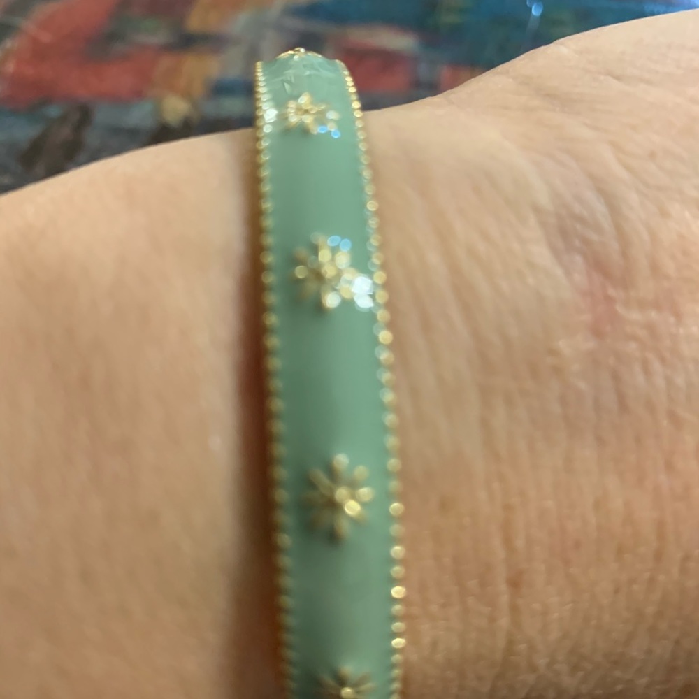 Green enamel bracelet